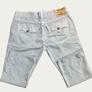 VTG TRUE RELIGION JEANS 42x 26 Ricky Straight Leg Low Rise Blue Twills Pants